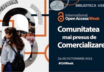 Săptămâna Internaţională a Accesului Deschis 2023 Community Over Commercialization” – „Comunitatea mai presus de comercializare”.